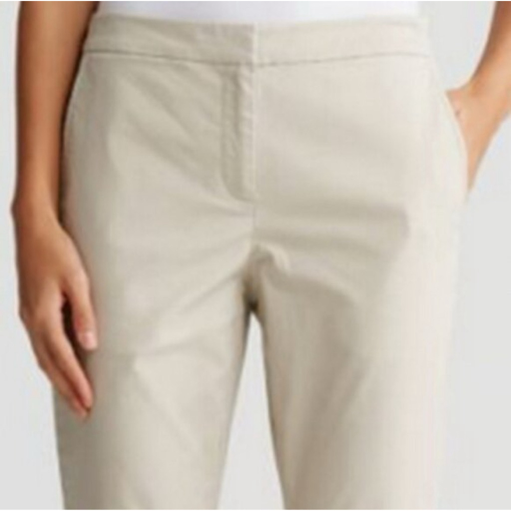 Eileen Fisher pebble washed organic cotton tencel slim ankle pants size 12